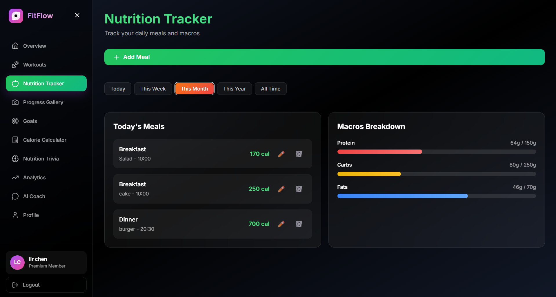 Nutrition Tracking